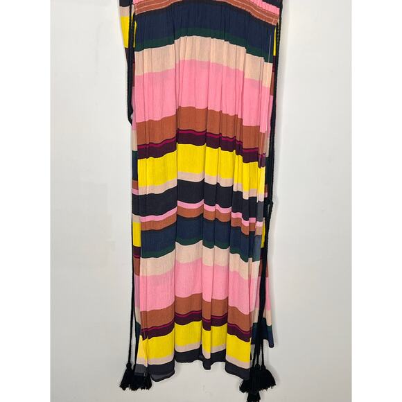 Apiece Apart La Rosa Silk Striped Panel A-Line Midi Dress Multi Women's Size 8 - Picture 5 of 11